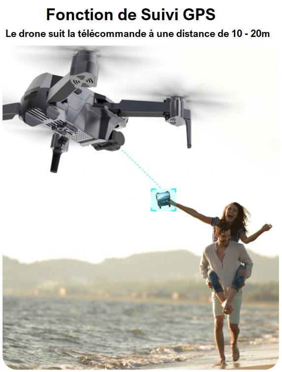 Drone ZLRC SG907 PRO, caméra 4k stabilisée sur 2 axes, GPS - Seb