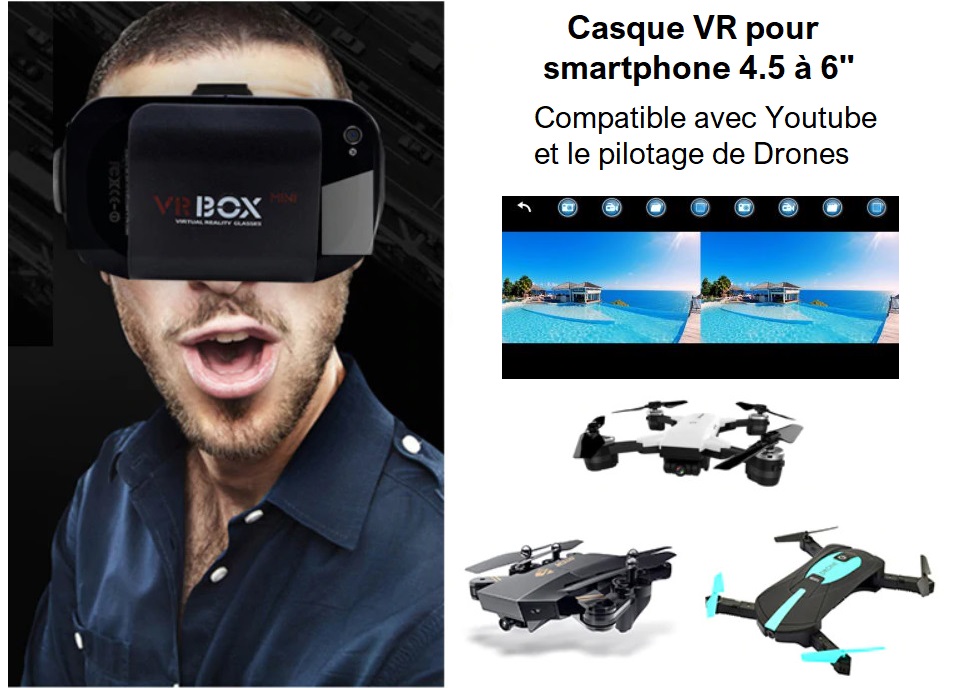 Mettez-vous à la place de votre drone grâce au casque VR inclus