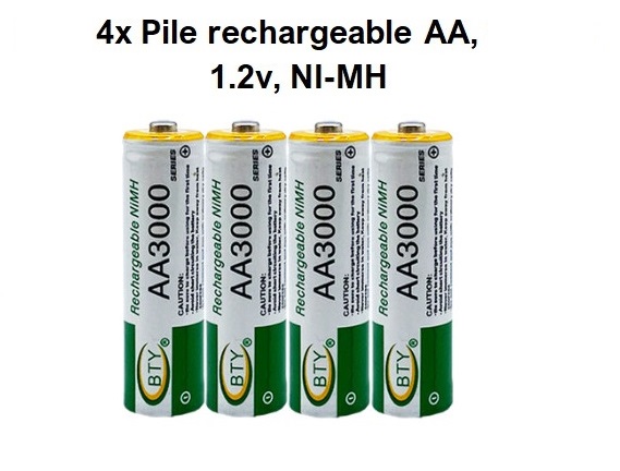 Pile rechargeable AA Ni-MH - 2400 mAh - 1.2 V - Paquet de 4